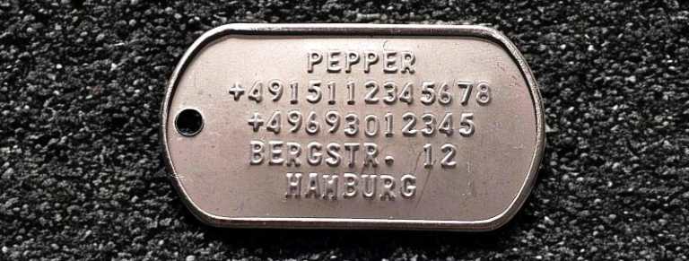 Hundemarke DogTag Edelstahl (silberfarbig)