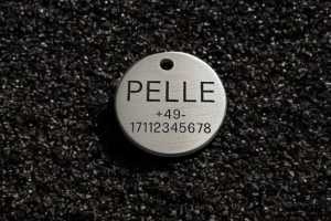 Hundemarke Edelstahl rund, 25 mm, beidseitig