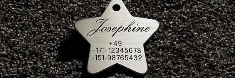 Hundemarke Edelstahl sonstige, Stern, 40 mm, beidseitig