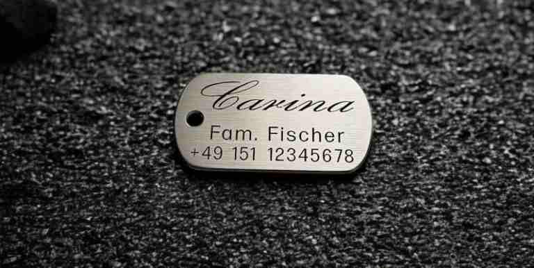 Hundemarke Edelstahl Dogtag, 40 mm, einseitig