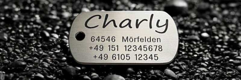 Hundemarke Edelstahl Dogtag, 50 mm, einseitig