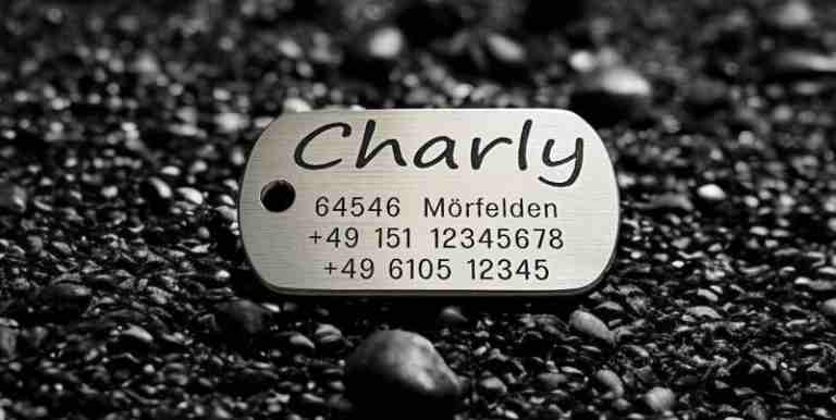 Hundemarke Edelstahl Dogtag, 50 mm, einseitig