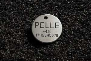 Hundemarke Edelstahl, rund 25 mm, einseitig