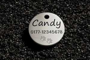 Hundemarke Edelstahl, rund 30 mm, einseitig