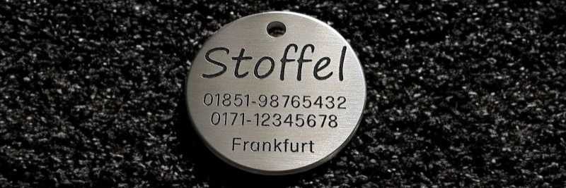 Hundemarke Edelstahl, rund 36 mm, einseitig