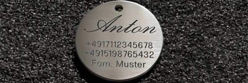 Hundemarke Edelstahl, rund 40 mm, einseitig