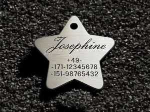 Hundemarke Edelstahl sonstige, Stern, 40 mm, einseitig