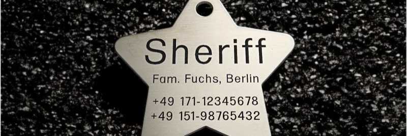 Hundemarke Edelstahl sonstige, Stern, 50 mm, einseitig