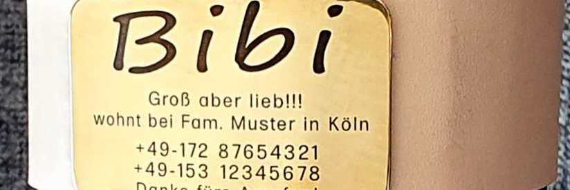 Hundemarke Plakette für dickere Halsbandmaterialien bis Breite 51 mm