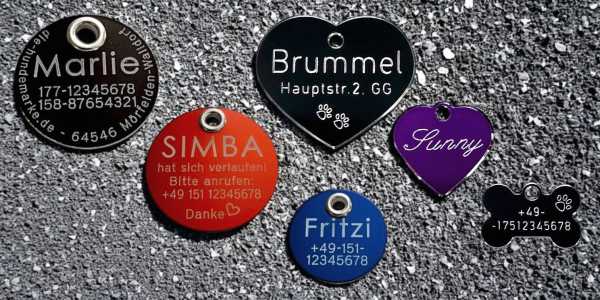 Hundemarken Aluminium Uebersicht