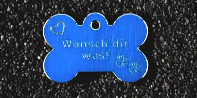 Hundemarke mit kleinen Grafiken