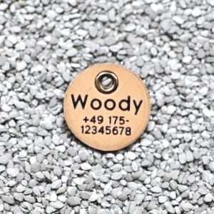 Leder-Hundemarke hell, 25 mm