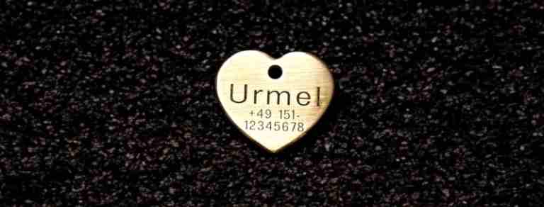 Hundemarke Messing Herz, 30 mm, einseitig