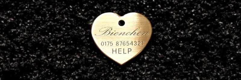 Hundemarke Messing Herz, 35 mm, einseitig