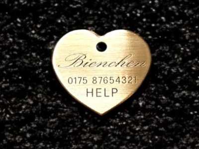 Hundemarke Messing Herz, 35 mm, einseitig