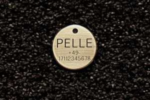 Hundemarke Messing rund, 25 mm, einseitig