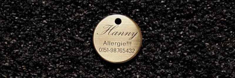 Hundemarke Messing rund, 30 mm, einseitig