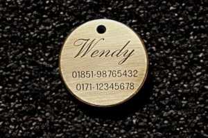 Hundemarke Messing rund 35 mm