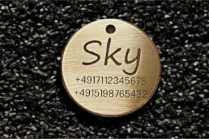 Hundemarke Messing rund, 40 mm, einseitig