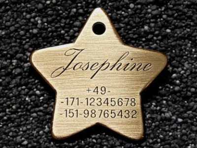 Hundemarke Messing sonstige, Stern 40 mm, beidseitig