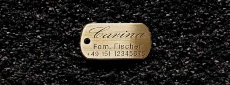 Hundemarke Messing Dogtag 40 mm