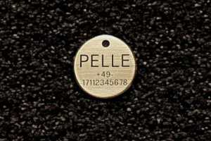 Hundemarke Messing rund, 25 mm, beidseitig