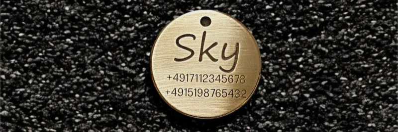 Hundemarke Messing rund, 40 mm, beidseitig