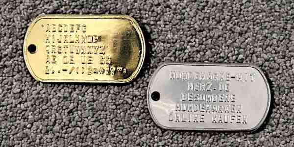 Army-Dogtags in Edelstahl oder Messing