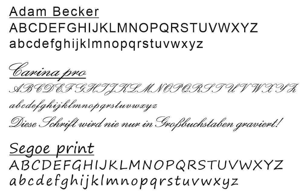 Schriftarten für Zeile 1, RedDingo-Motiv: Glücksbringer